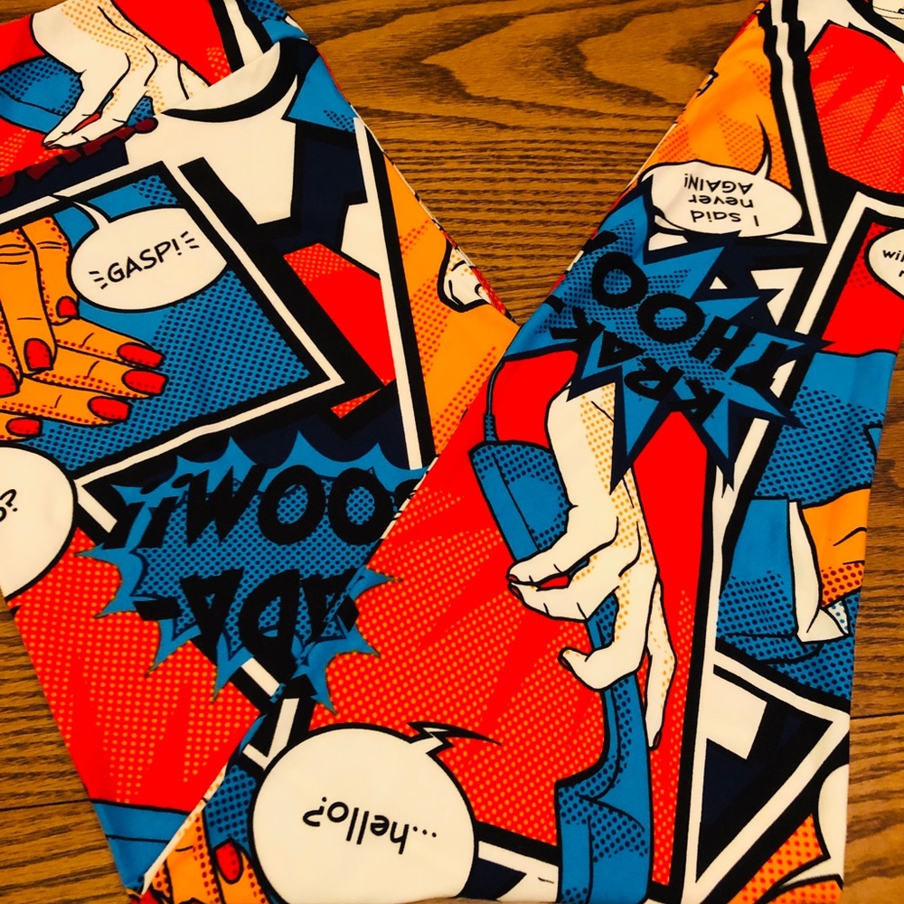 Lularoe Comic Book Leggings WOW! Bam! Pow!